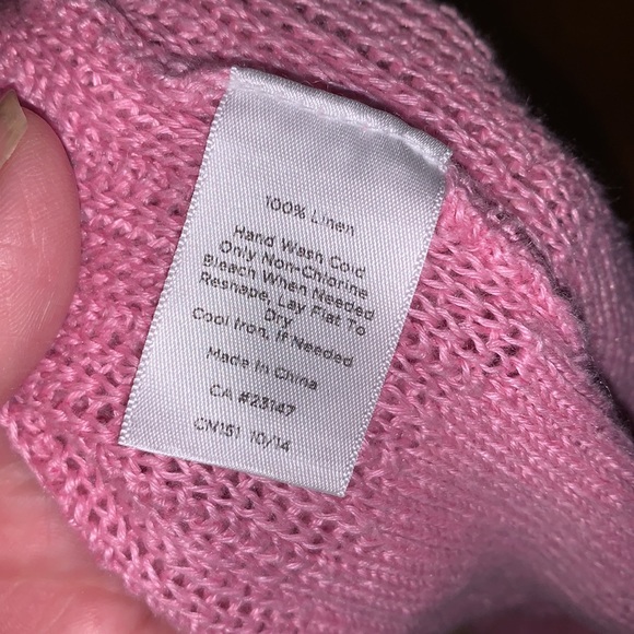 Talbots 100% linen knit open front cardigan - Picture 10 of 11